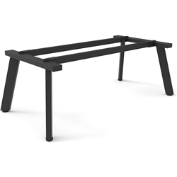 TYPHOON ROUND MEETING TABLE FRAME ONLY BLACK WITH POLISHED ALUMINIUM